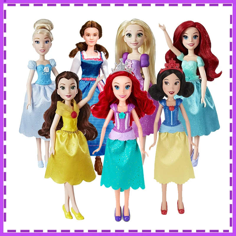 Hasbro Anime Disney Princess Belle Snow White Cinderella Aurora Jasmine Gifts for Children Genuine Action Figure Model Toys