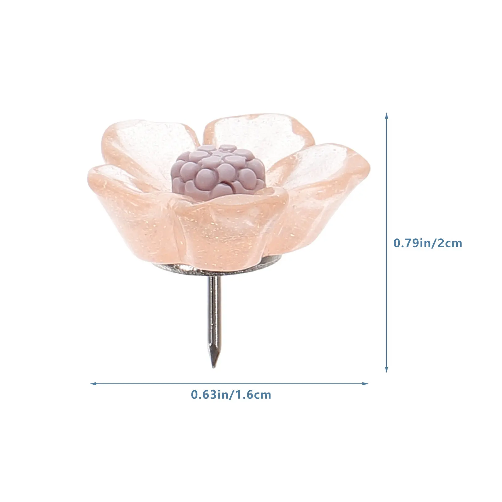 20Pcs Flower Shaped Thumbtacks Multi-Function Compact Pushpins Lovely Delicate Tacks for DIY Projects Office Home Map Nails