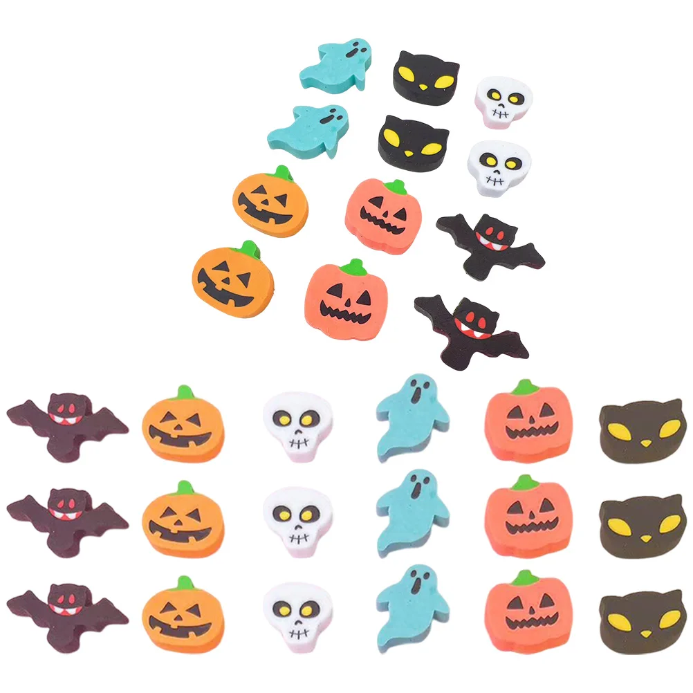 

100pcs Delicate Erasers Rubber Halloween Eraser Bulk Tpr Novelty Mini Stationery Cartoon Decorative Erasers For Drawing