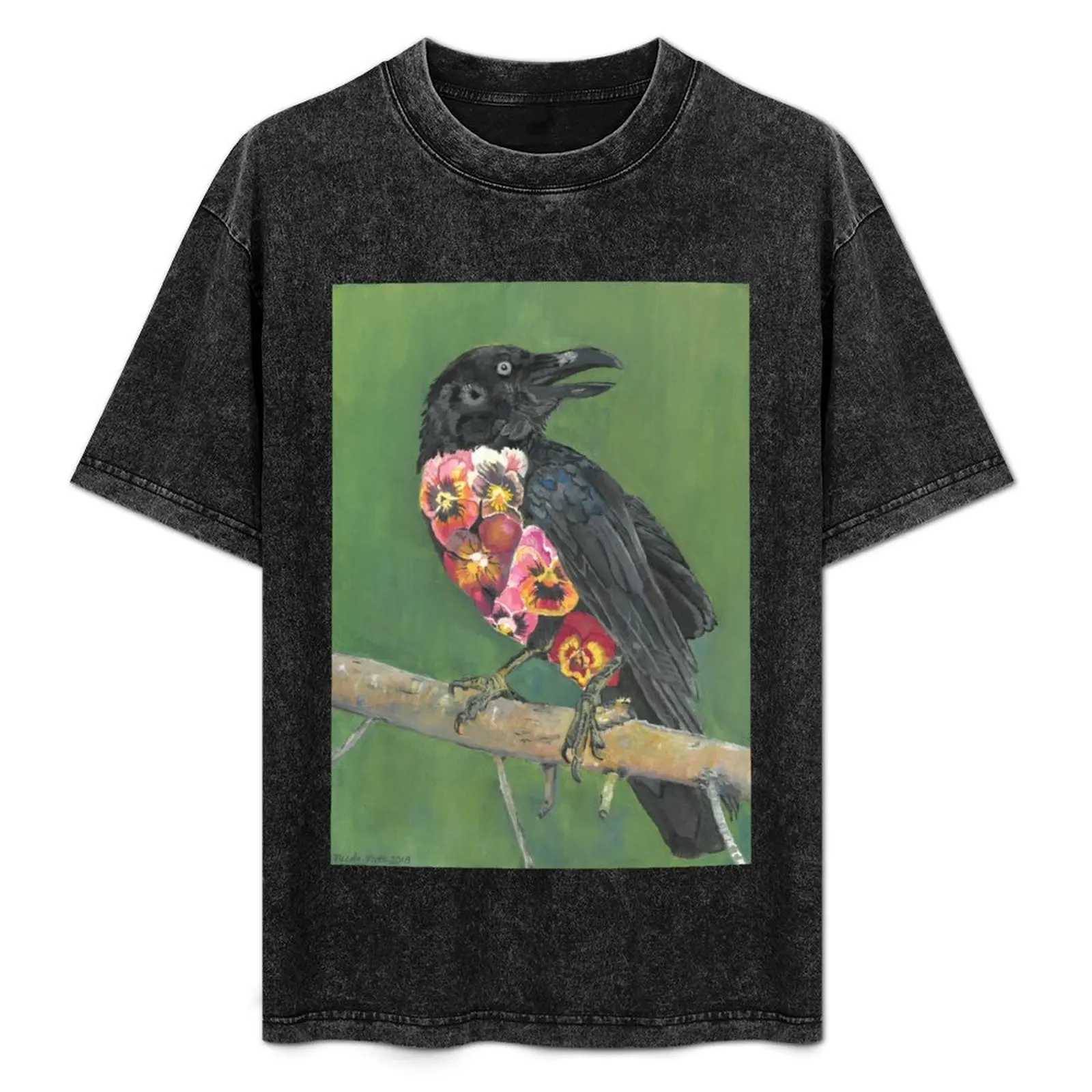 

Crow in Bloom T-Shirt Anti-Perspiration Workout Top