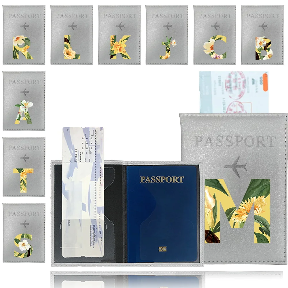 

Travel Waterproof Passport Protective Cover PU Leather Passport Holder Case Air Plan Travel Accessories for Unisex Floral Series