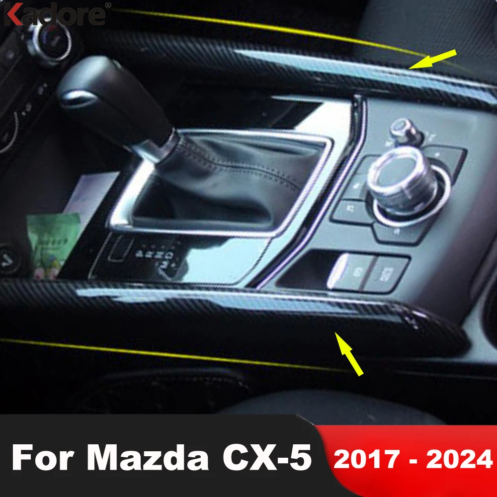 

Car Center Console Side Gear Shift Box Frame Cover Trim For Mazda CX-5 CX5 KF 2017-2023 2024 Carbon Fiber Interior Accessories