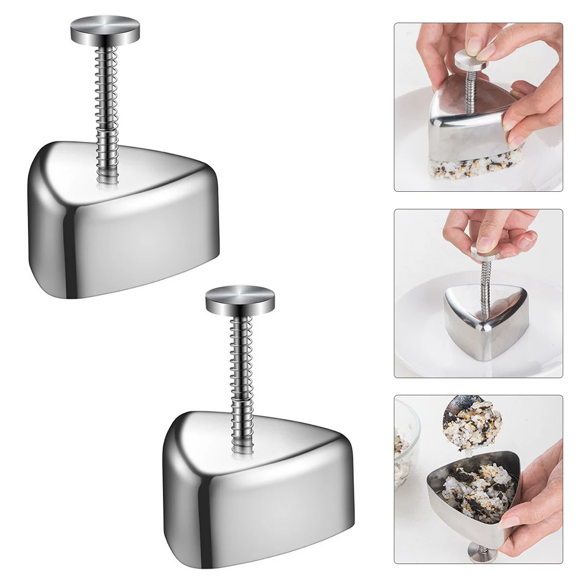 

2pcs 304 Stainless Steel Triangle Rice Ball Sushi Maker Press Kitchen Tool For Home Camping Kitchen Tools