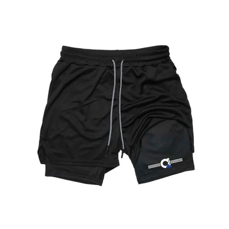 

Летние пляжные шорты для мужчин, спортивные шорты для фитнеса и тренировок в зале, 2 в 1, быстросохнущие, для бега, двухслойные, летняя мужская одежда