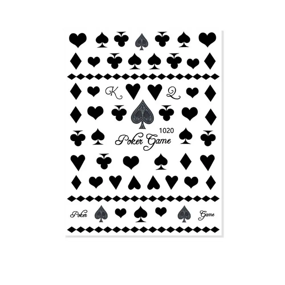 

Japanese Adhesive Decals Interesting DIY Nail Decoration Playing Cards Design Poker Nail Art Sticker Manicure