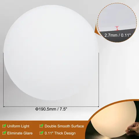 Translucent White Lampshade Diffuser 190.5-381mm Diameter 2.7mm Thick Round Diffuser Sheet for Drum Lampshades Pendants Light
