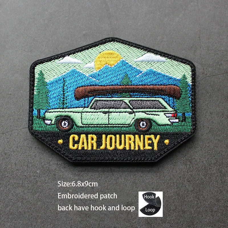 New Creative Natural Light Outdoor Adventure Department Embroidered Field Landscape Backpack Self-Driving Camping Patch