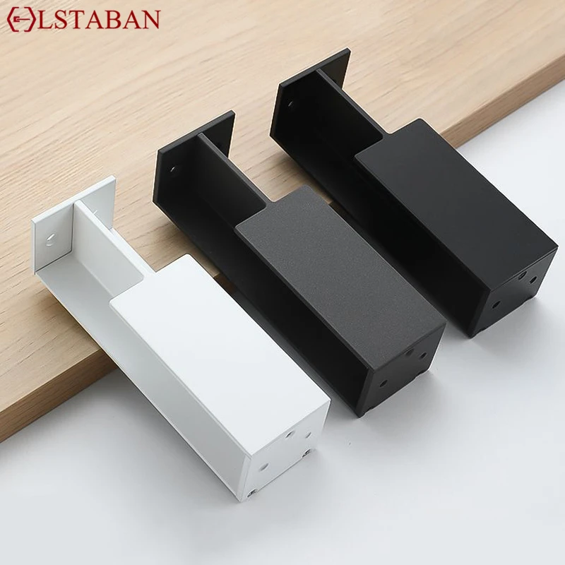 

40/45MM Pocket Wooden Door Handle Invisible Sliding Door Knob Aluminum Alloy Black White Embedded Furniture Side-mounted Handles