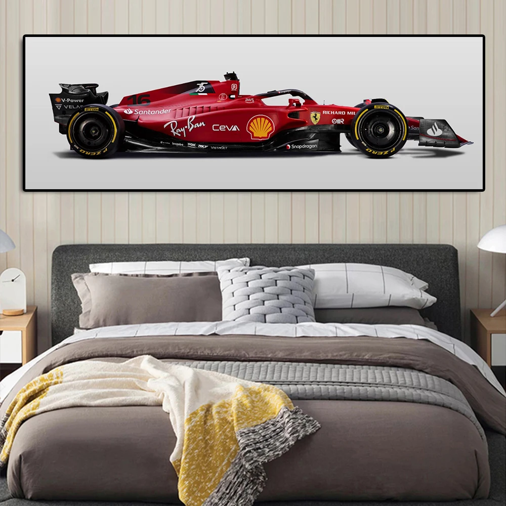 Super Formula F1-75 Sainz Racing Canvas Painting Leclerc Race Car Poster Print Red Team Supercar Club Wall Art Room Home Decor - view 5