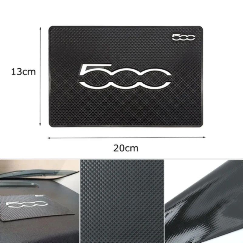 Heat Resistant Dashboard Anti-Slip Pad Phone Key Storage Sticker For Fiat 500 500C Panda Tipo Punto Bravo Abarth 500 124
