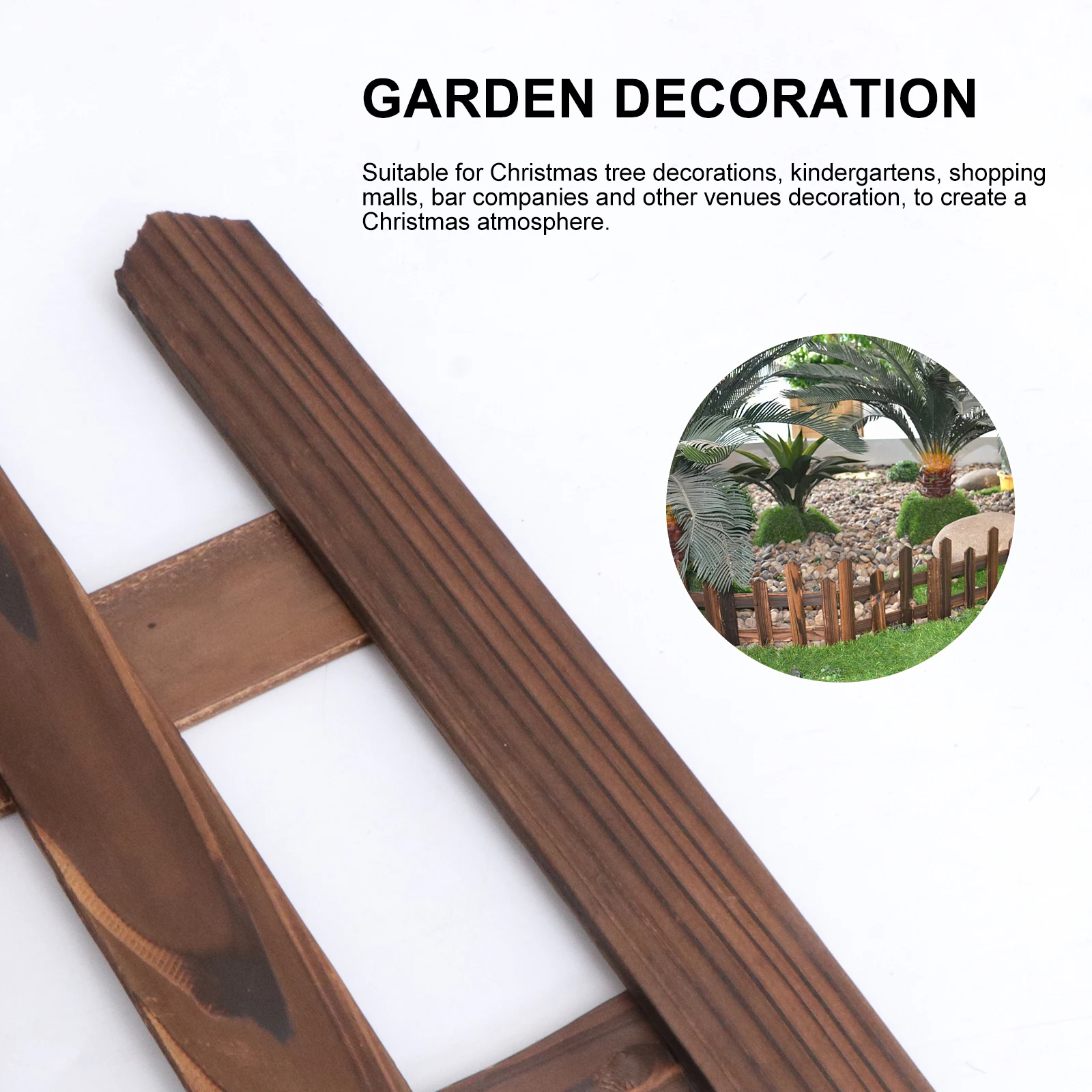 

Wooden Picket Fence Miniature Eco-Friendly Garden Lawn Courtyard Decoration For Hotels Guesthouses Christmas Tree Xmas Wedding