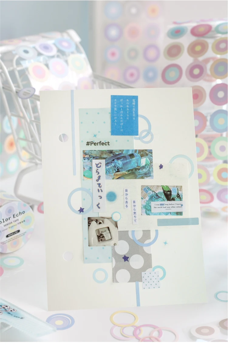 Journal GOo 6,2cmx2m Farbiges Echo-Klebeband, Niedliche Candy Loop Masking Tape für Collage, Junk Journal, Scrapbook, Handy-Zubehör, Schreibwaren – Detail 11