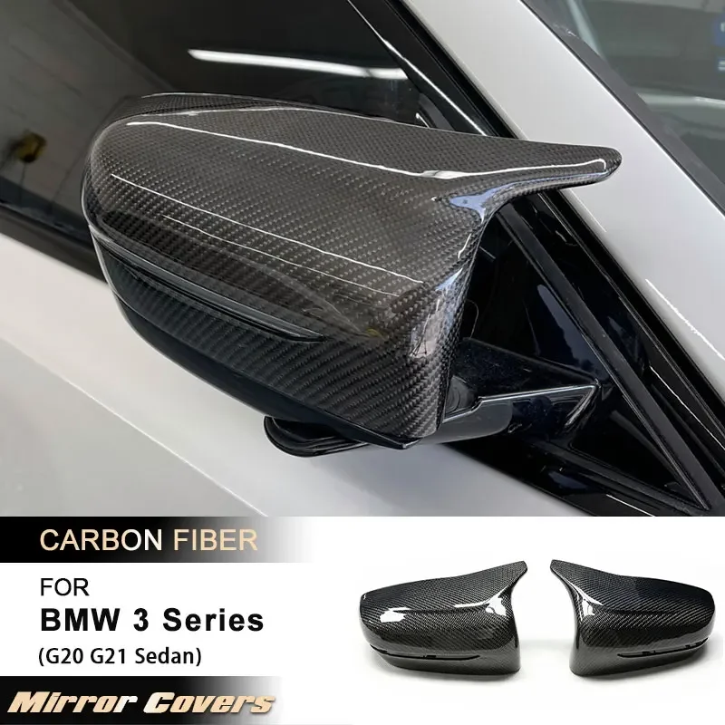 

Car Rearview Mirror Covers for BMW 3 Series G20 G21 M340i Sedan 2019-2022 Replacement Side Mirror Caps Shell LHD Carbon Fiber