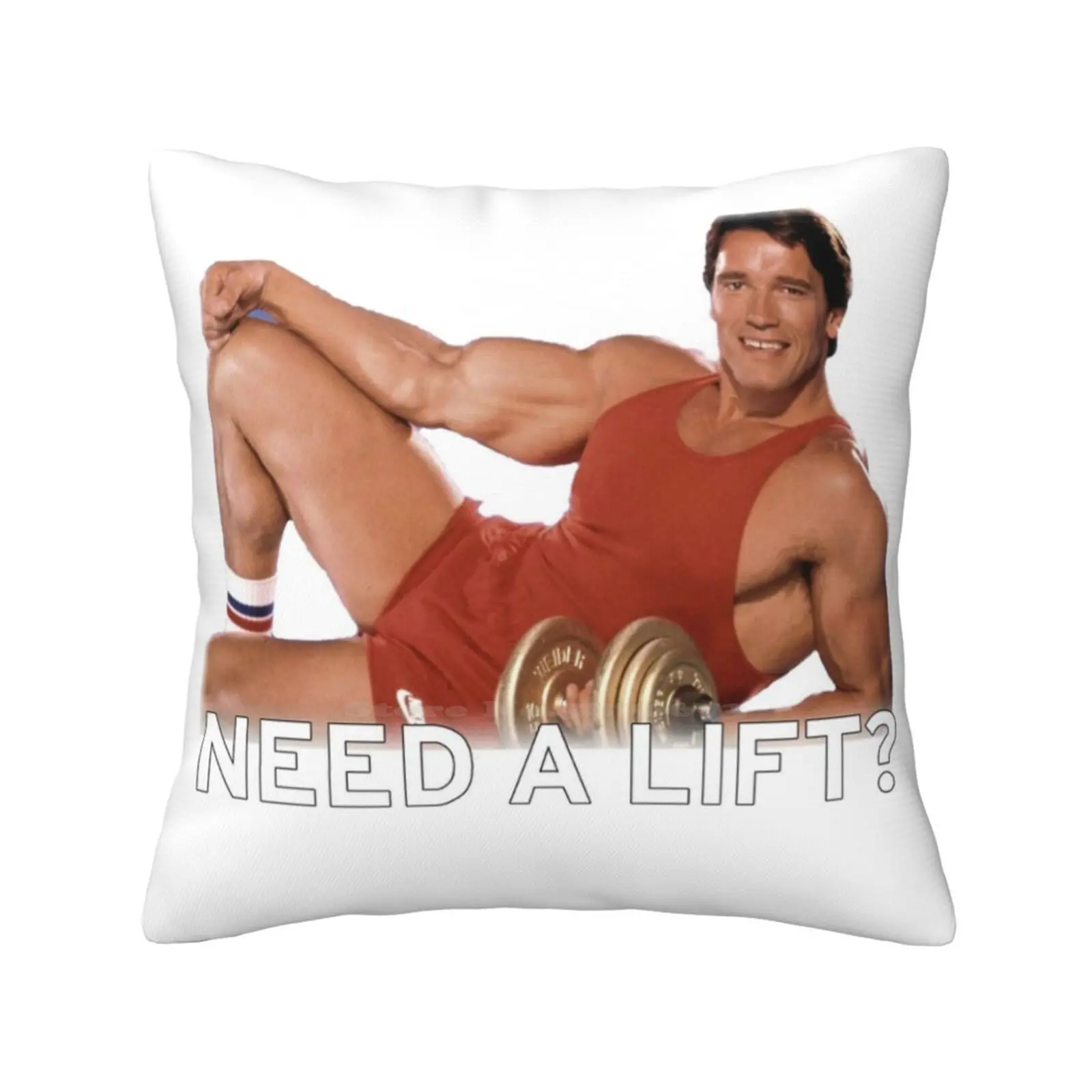 Arnold Schwarzenegger-Need A Lift ? Fashion Sofa Throw Pillow Cover Pillowcase Arnold Schwarzenegger Workout Weights Need A Lift