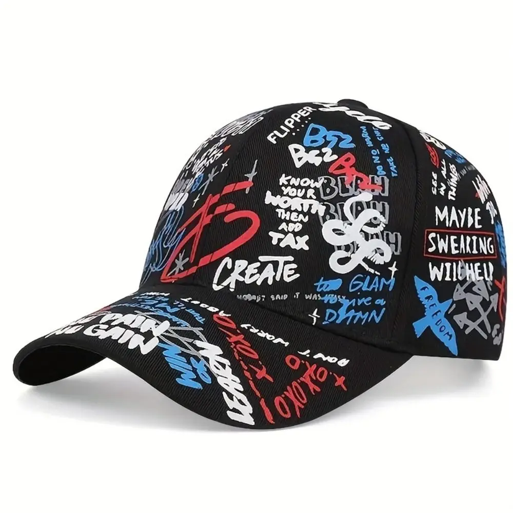 

Trendy Breathable Baseball Cap Letter Graffiti Printing Sunscreen Sun Hat Unisex Visor Outdoor