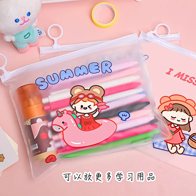 File Bag Stationery Transparent Waterproof Test Paper File Bag Student Stationery Office Supplies Document Organizer