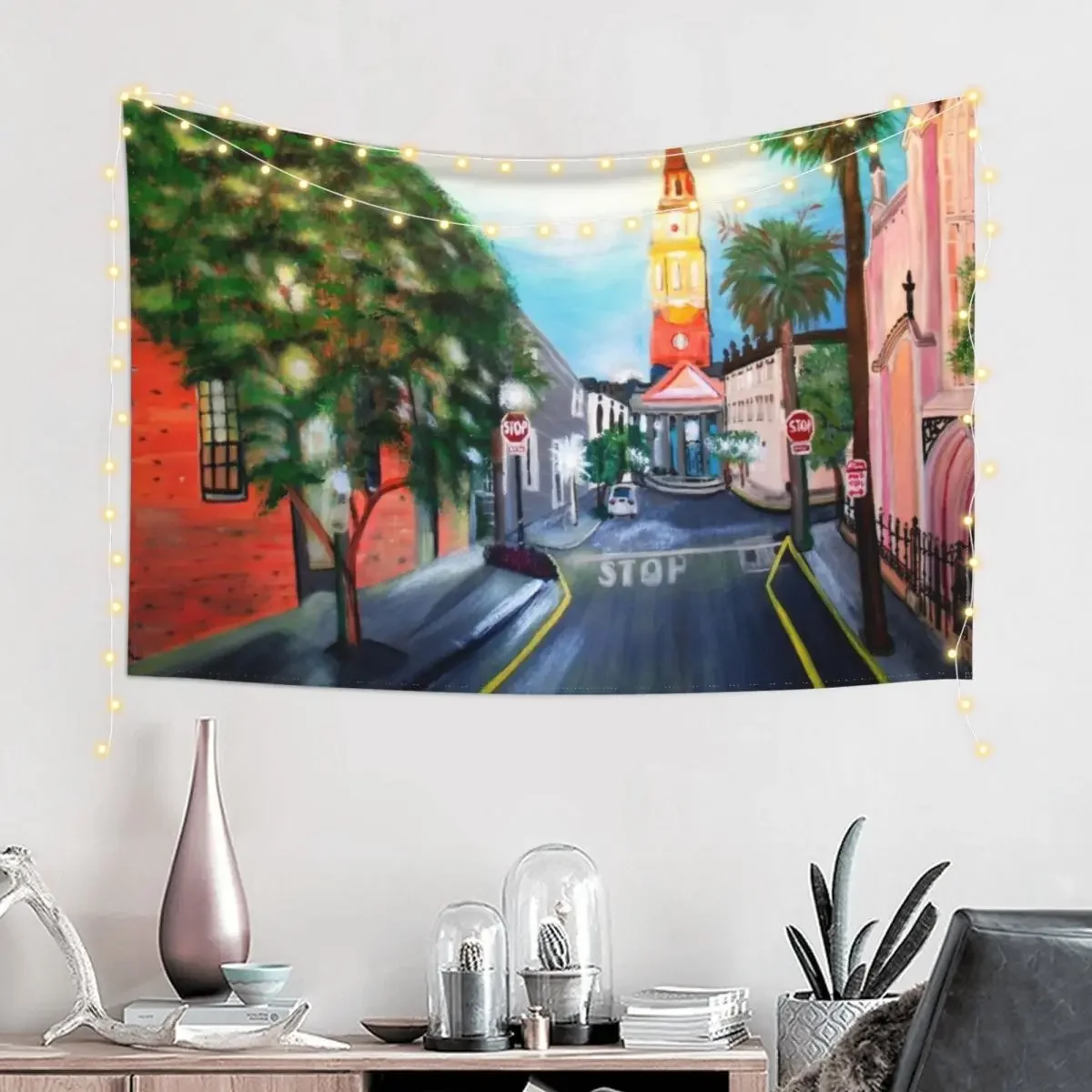 Church Street at Dusk, Charleston, SC Tapestry Wall Hangings Decoration Wall Deco Tapestry