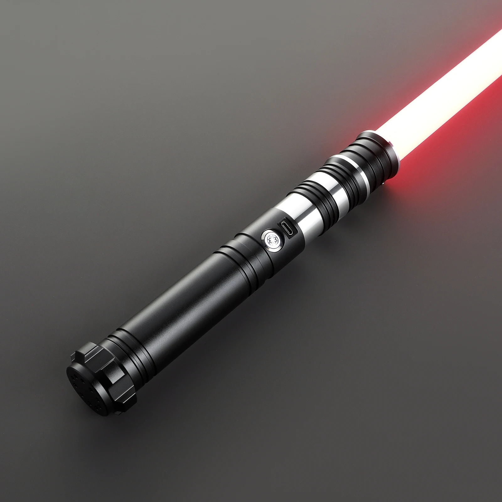 

DamienSaber Sensitive Smooth Swing Lightsaber Heavy Dueling Light Saber Metal Hilt Infinite Color Changing with 34 Sound Fonts