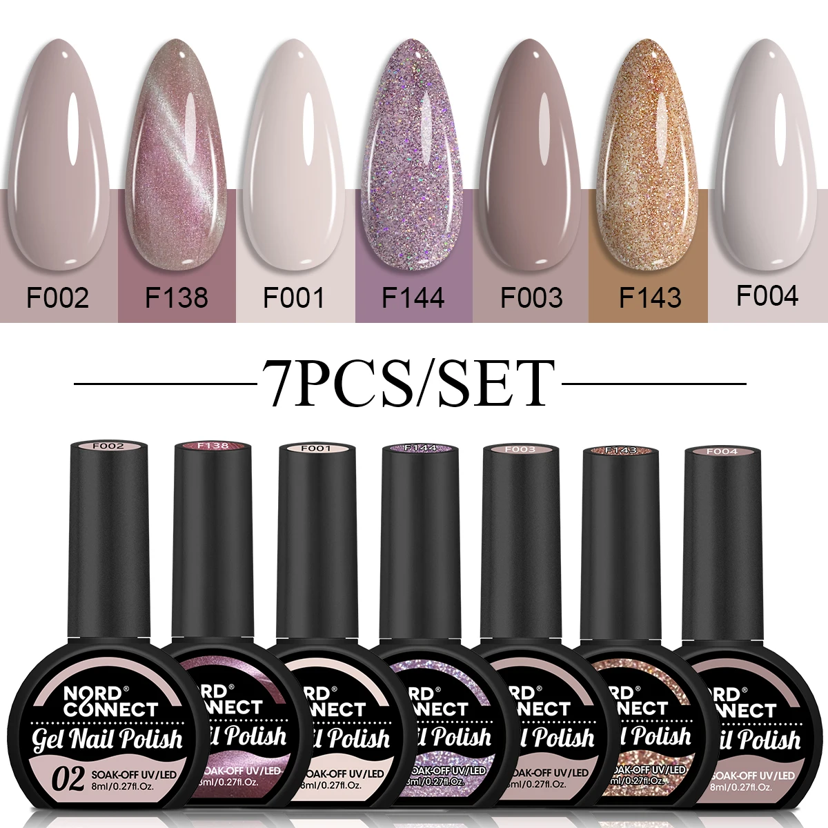 

2025 popular color semi permanent LED nail gel glitter sequin nail polish design package