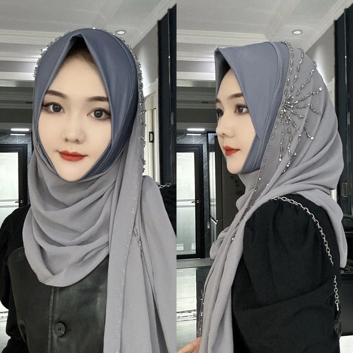 New Year Gift Glitter Wrap Hijab Femme Musulman Shayla