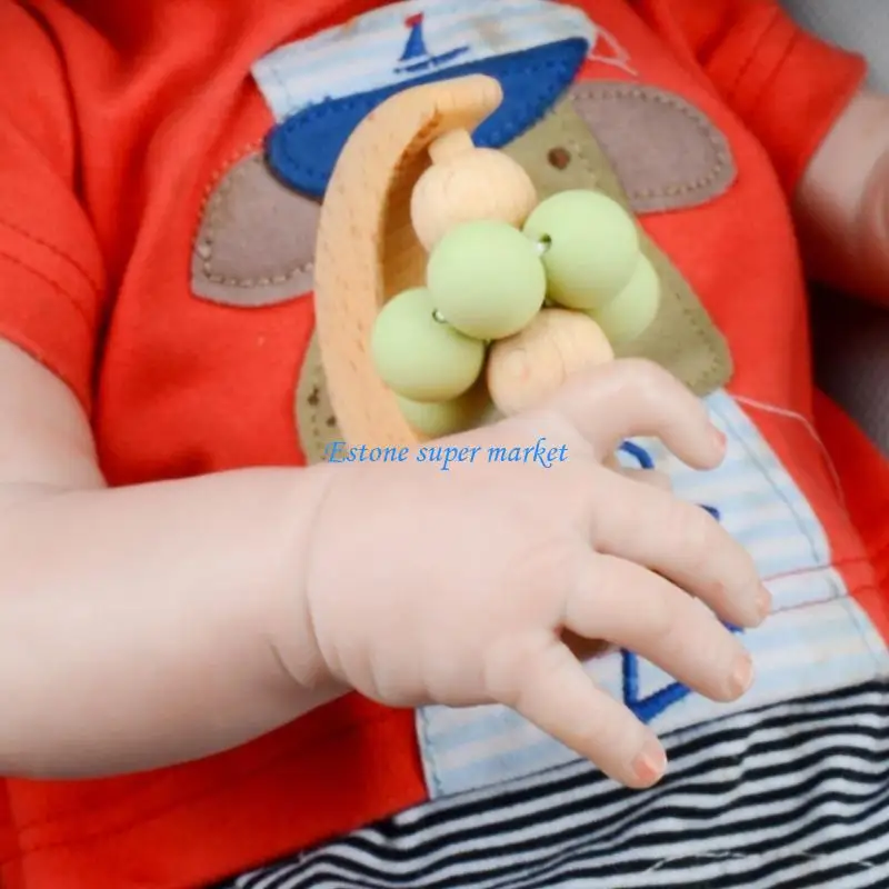 090B Wooden Moon shaped Teether Safe & Effective Solution for Teething Babies Gift