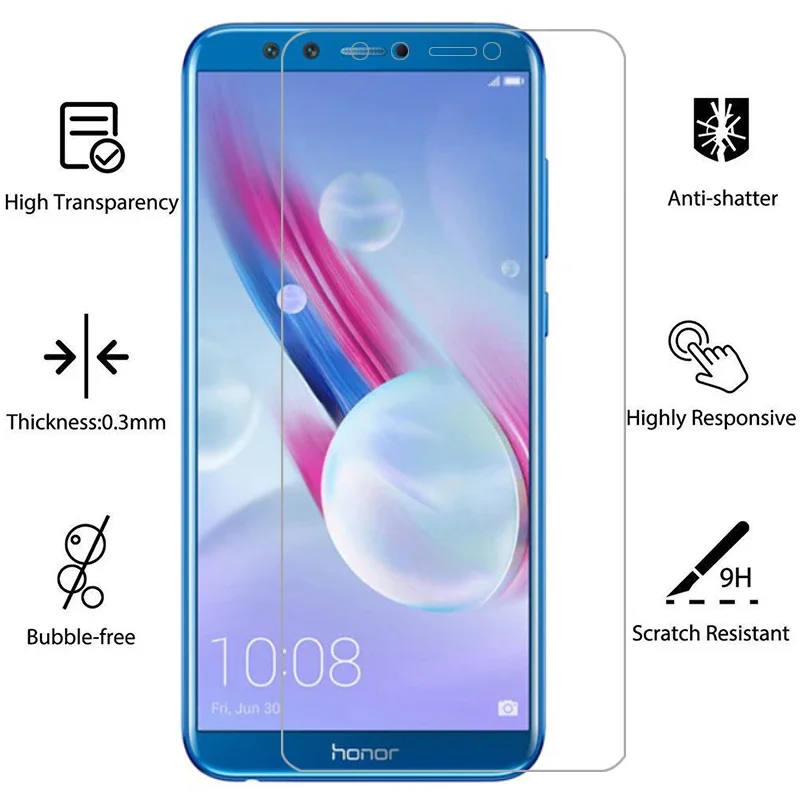 protective tempered glass for huawei honor 8 9 lite screen protector on honor8 honor9 honer onor 8lite 9lite light safety film