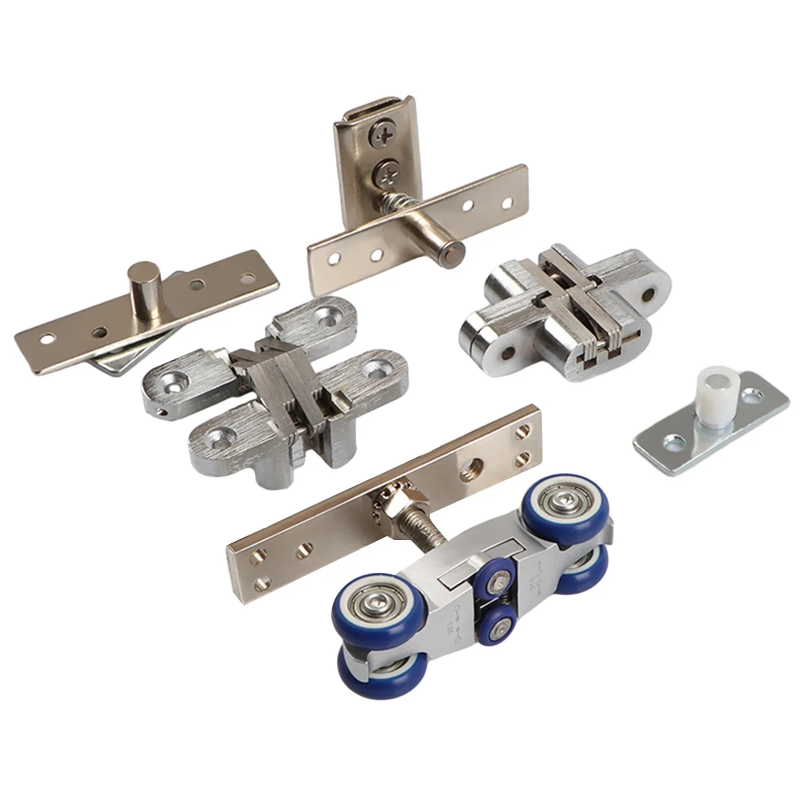 

Рельсовый шкив, дверное подвесное колесо, фурнитура для дома, ресторан, серебристые аксессуары, кофейня для складных дверей, петли для отелей