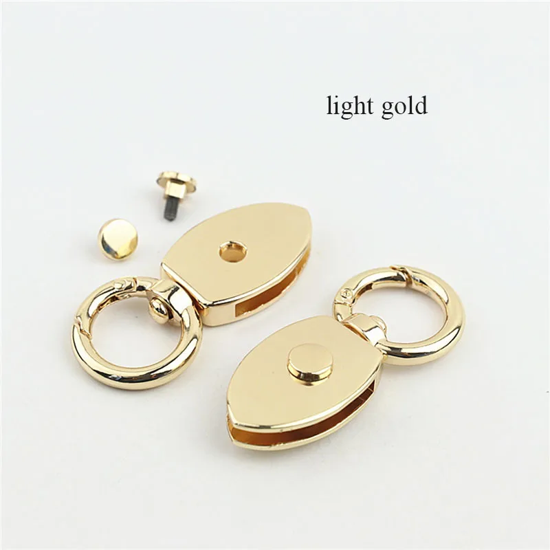 2Pcs Metal D Ring Connector Buckle K Gilt Gold Webbing Cord Bag Strap Hanger Connection End Clasps Hook DIY Hardware Accessory