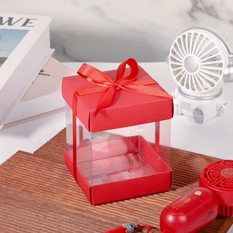 10Pcs Clear Favor Boxes, Clear Gift Boxes Mini Transparent Cube Macaron Boxes Candy Boxes for Wedding Favors Baby Shower