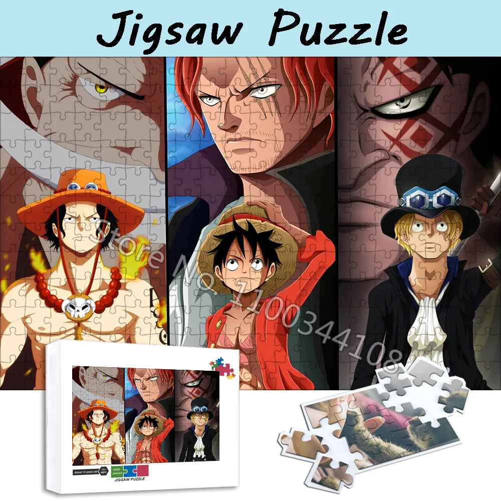 One Piece Jigsaw Puzzle Classic Japanese Anime 300/500/1000 Pieces Wooden Paper Puzzles Children's Intelligence Toys Family Game