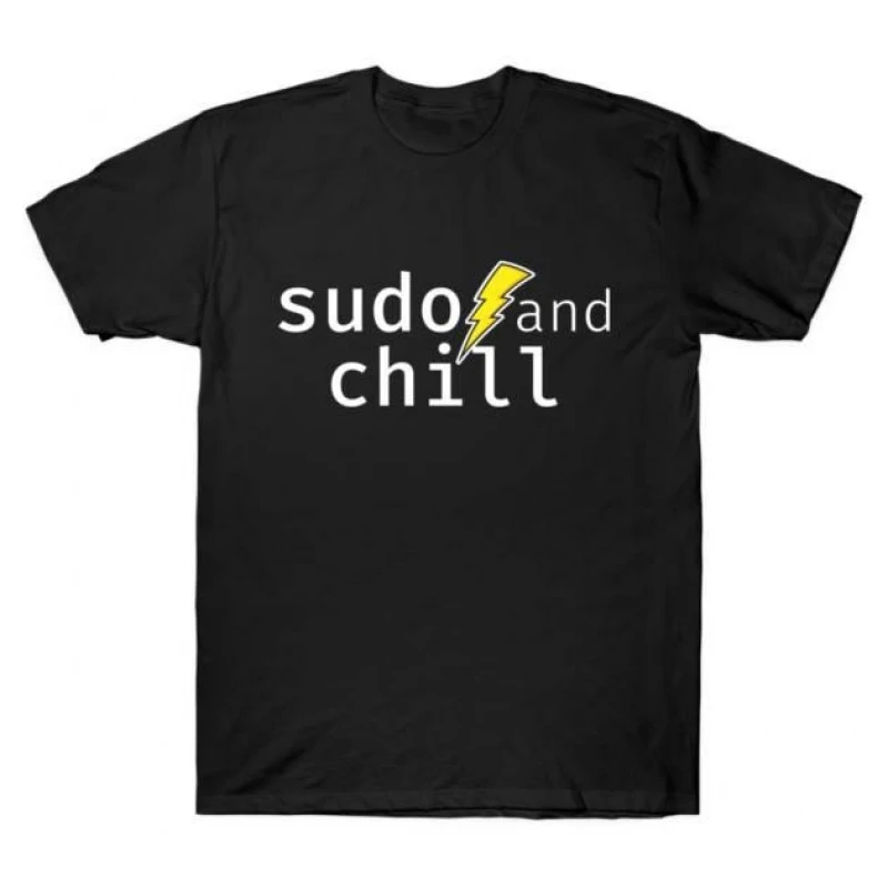

0414 sudo and chill 100% cotton printed tee Funny Developer Gift t shirt for Software Engineer Graphic clothes All size Tops