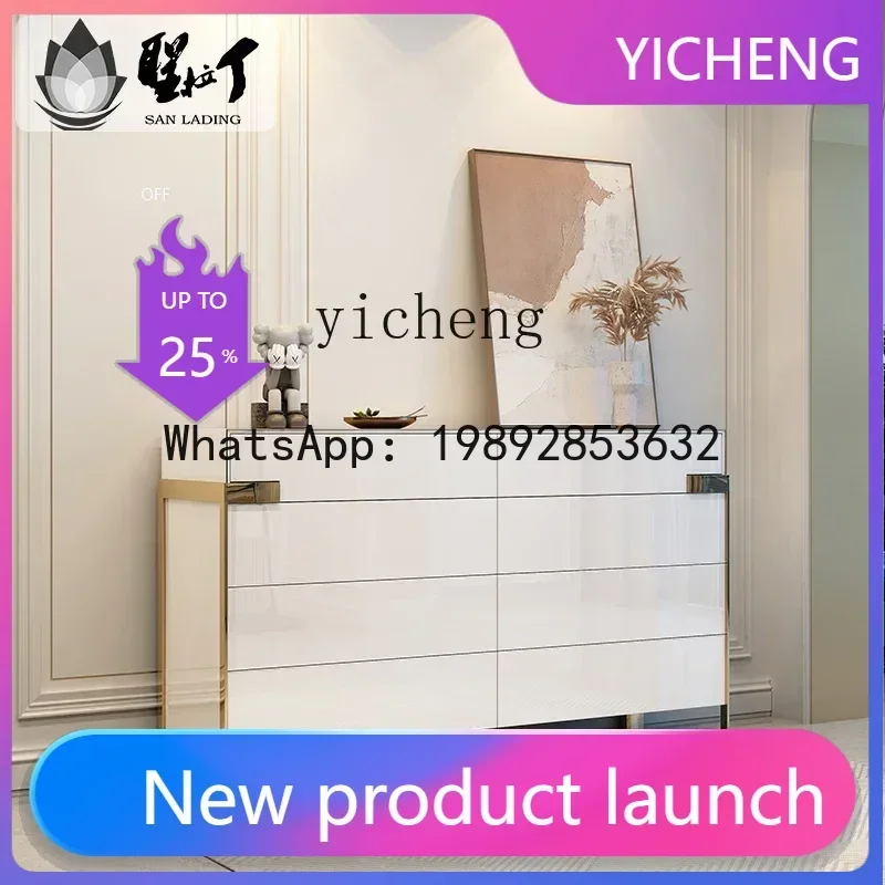 

Solid Wood Storage Cabinet Modern Minimalist Living Room Entrance Chest of Drawers Sideboard Cabinet