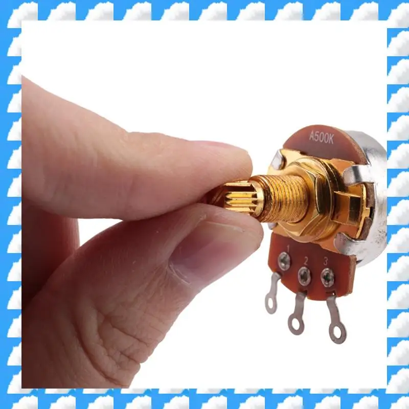 

ONGE Shaft Full Metric Sized Control Pots A500K Audio Taper Potentiometers Pot For Electric Guitar Bass (Set Of 16)