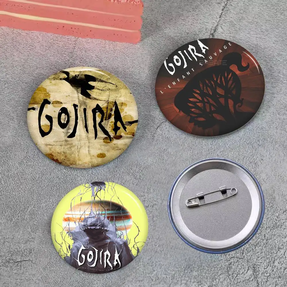 G-Gojira Band Music Alum Soft Button Pin Round Metal Badge Lapel Pin Parts Gift Friends Kid Jewelry