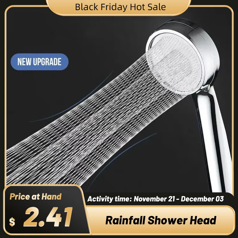 Zhangji Top Quality Bathroom Rainfall Shower Head Water Saving High Pressure Nozzle Rainfall Massage Showerhead Chrome Plating