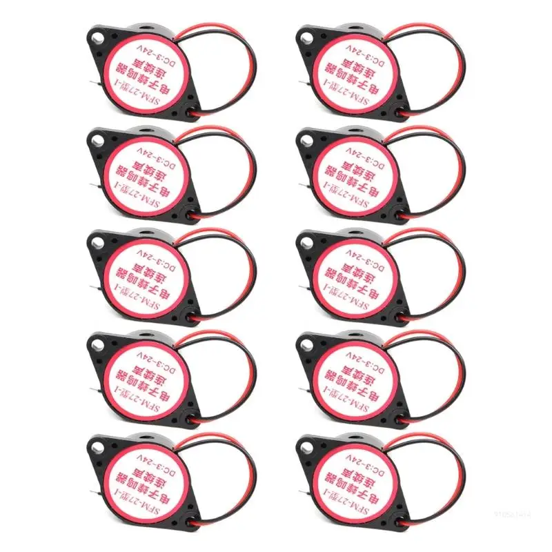 

10Pcs SFM-27 Continuous Sound Piezoelectric Buzzers 100dB for Circuit Alarms Dropship