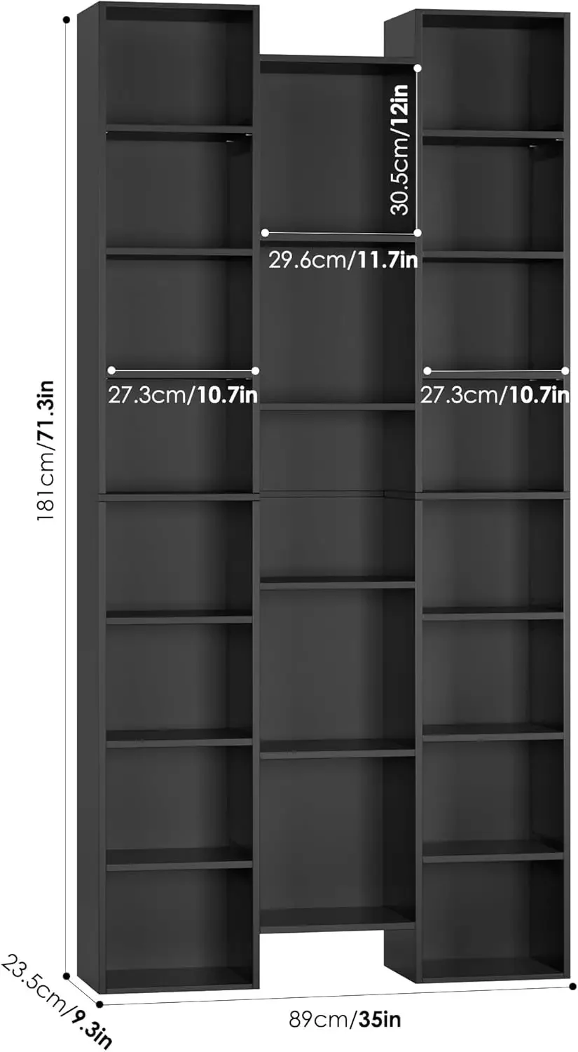 Triple Wide 8 Tier Media Storage Tower Rack, 71