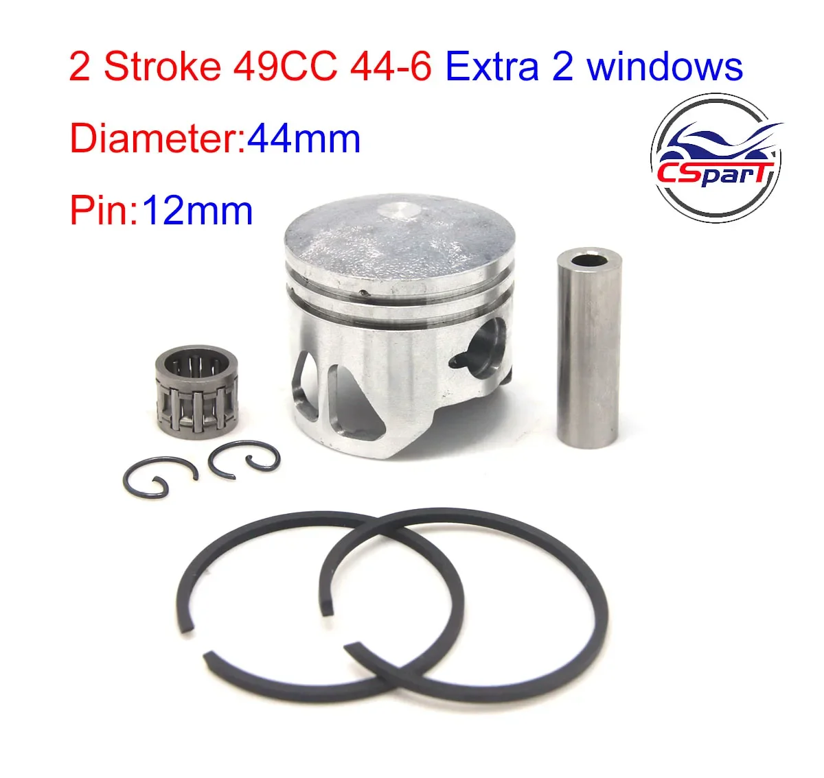 CNC Cylinder Head Piston Ring  Kit  44mm 47CC 49CC Mini Moto Dirt Pit Bike Parts