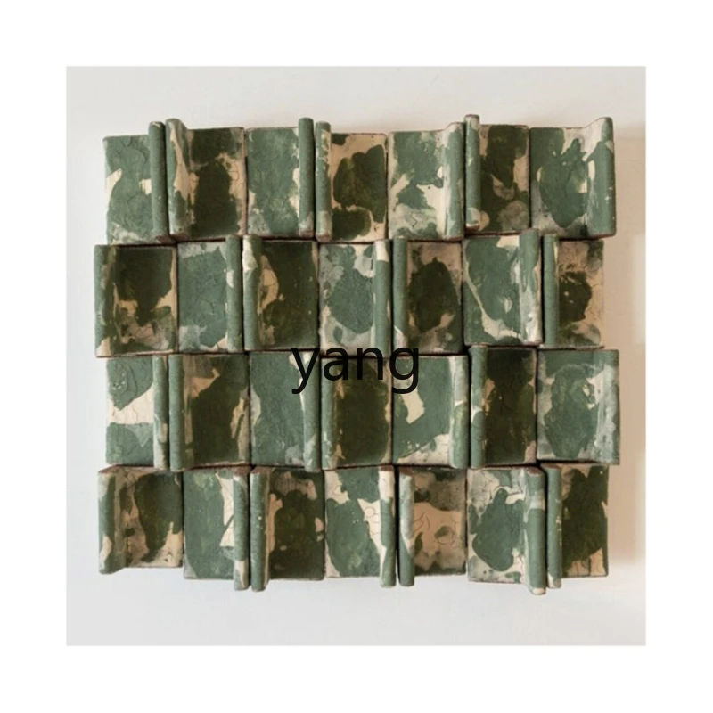 LMM Three-Dimensional Relief Home Entrance Painting Dark Green Advanced Living Room Hanging Painting