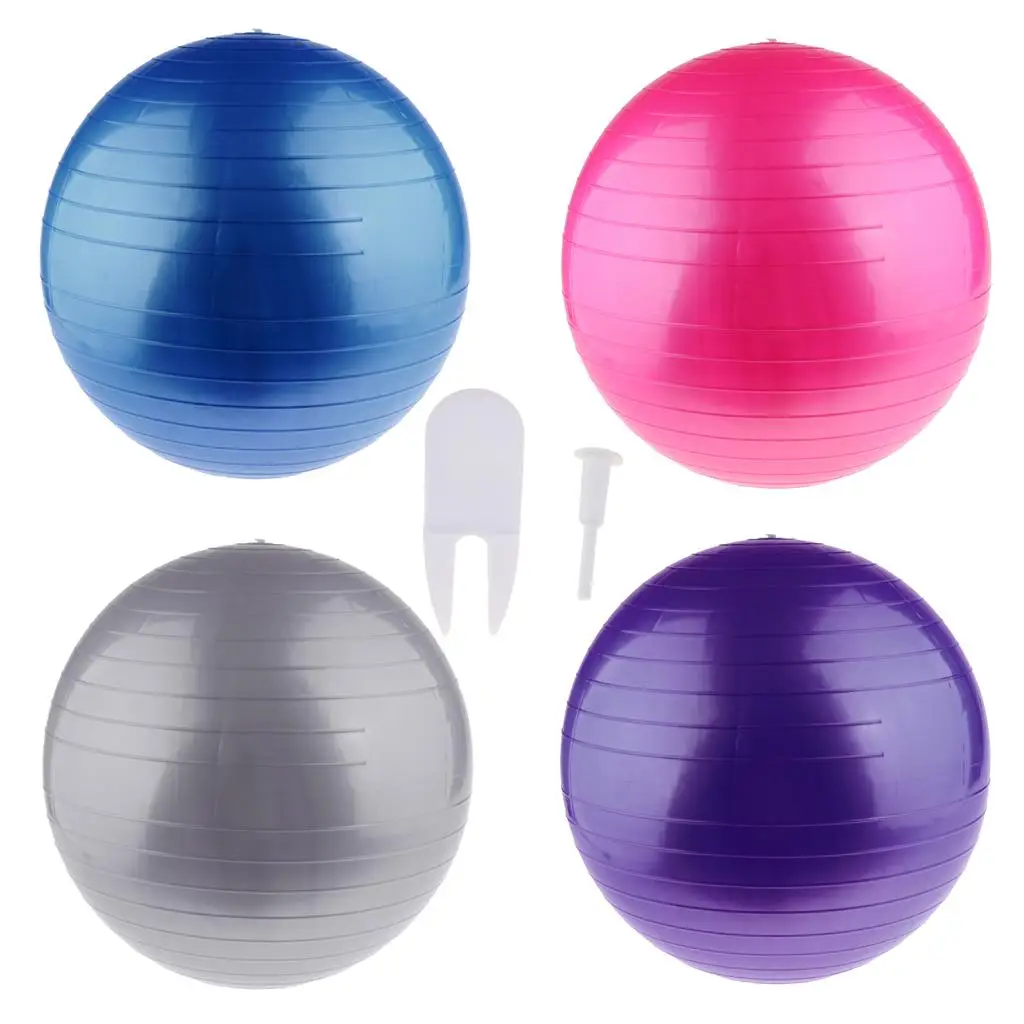 Yoga Exercise Ball Workout Guide Ball for Balance Stability Fitness, Anti Burst &