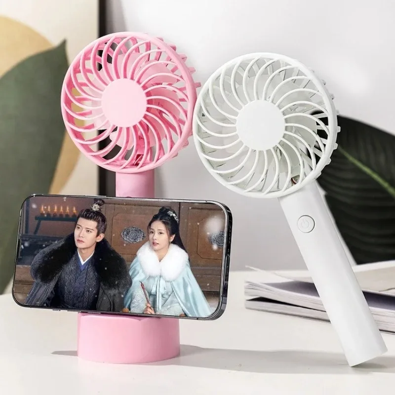 2024 Simple Handheld Mini Fan USB Portable Stand Student Electric Fan Compact and Portable Long-lasting Fan