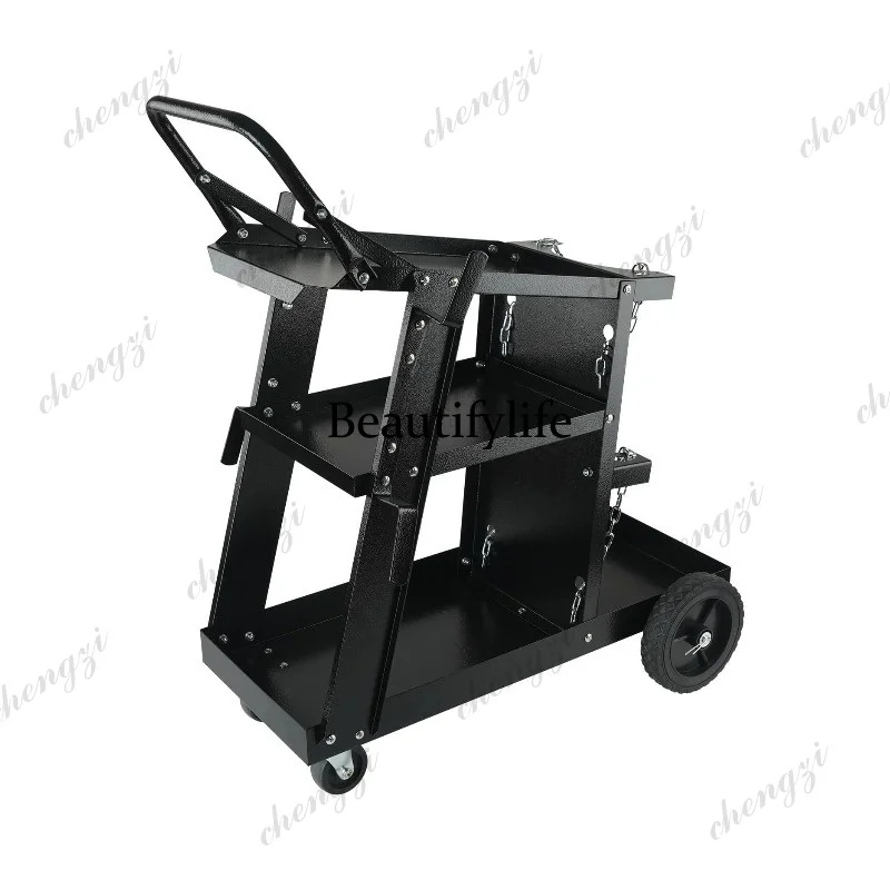 M81 3-Layer Welding Cart With Safety Chain Gas Cylinder Trolley Welding Machine Multi-layer Industrial Service Cart For Workshop