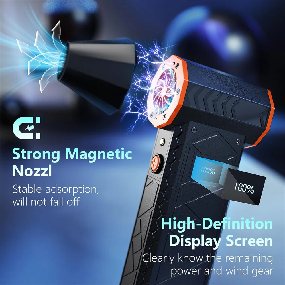 180000RPM Mini Turbo Jet Fan Electric Air Duster Adjustable wind speed Turbo Violent Blower Rechargeable with Light Car Cleaning