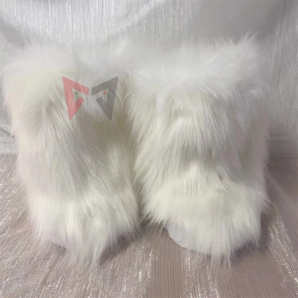 Nowe Fursuit kot papla futrzany Fandom rękawiczki buty nakładka ochronna na buty biały kot kolor kostium bestii Cosplay akcesoria wykonane na