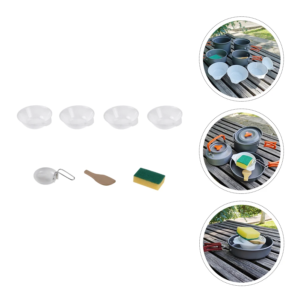 

7 Pcs Portable Camping Tableware Accessories Spoon Pan Cooking Equipment Travel