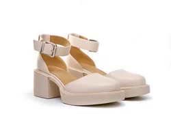 Summer Women Sandles Round Toe Ladies Casual Solid Beige Ankle-Wrap Buckle Strap Platform Shoes Sandalias Transparente