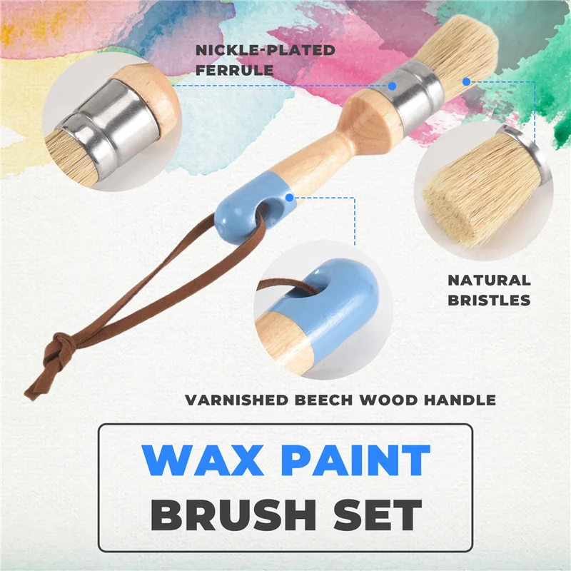

Brush Chalk And Wax Paint Brushes For Acrylic Painting Bristle Stencil Brushes For Wood Furniture Home Decor-Best Selling