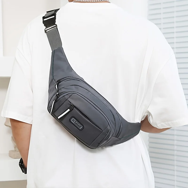 Men Waterproof Waist Bag Multi Pockets Fanny Pack Casual Outdoor Travel Running Sport Belt Crossbody Shoulder Bag view 4