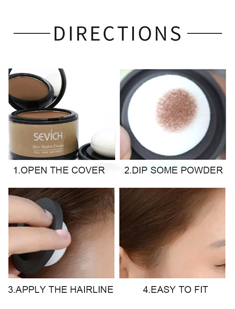 2023 Sevich hair powder Hairline Powder 4g Hairline Shadow Powder Makeup Hair Concealer Natural Cover Unisex Hair Loss  Product