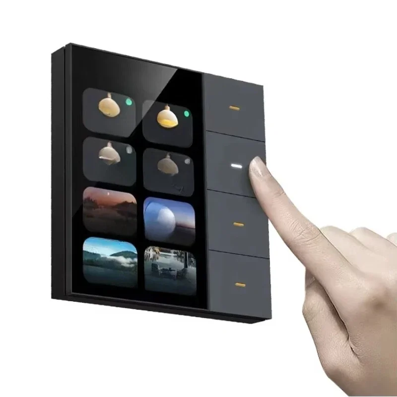 Hot-selling products Smart home electric touch screen controller, 3.5-inch Tuya purple bee touch screen.